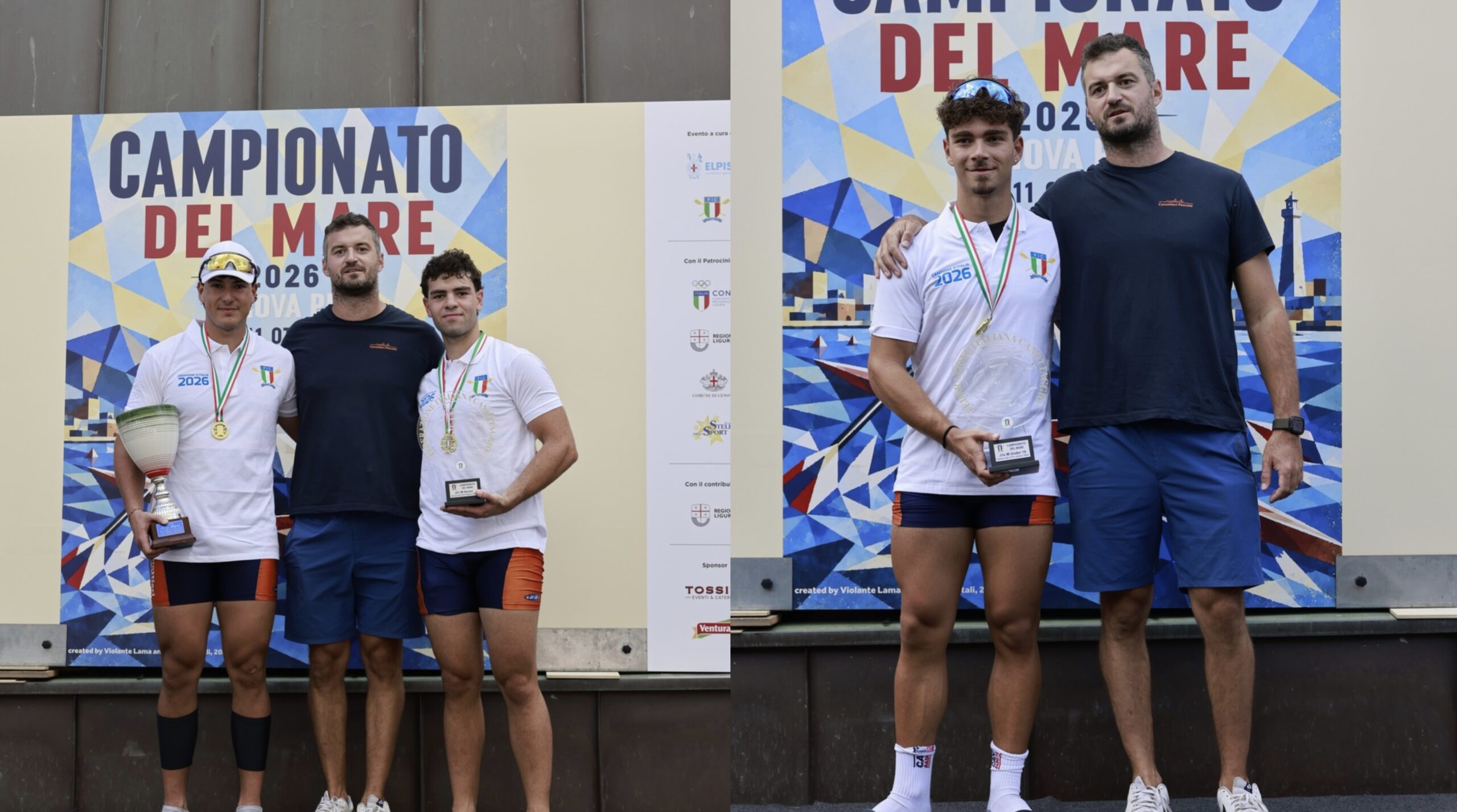 Due titoli italiani ai Campionati del Mare di Genova per la Canottieri Pescate